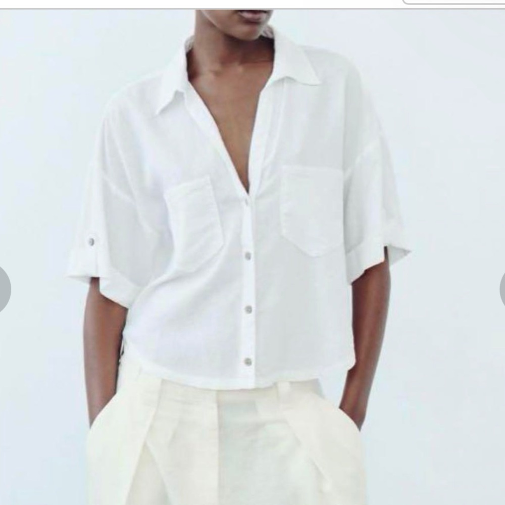 Zara linen blend shirt